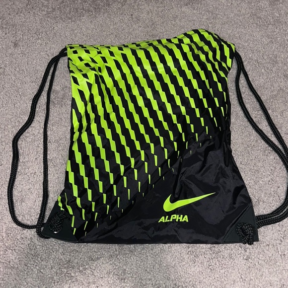 Nike Bags Nike Alpha Football Gym Sack Bag Open Top New Black Volt